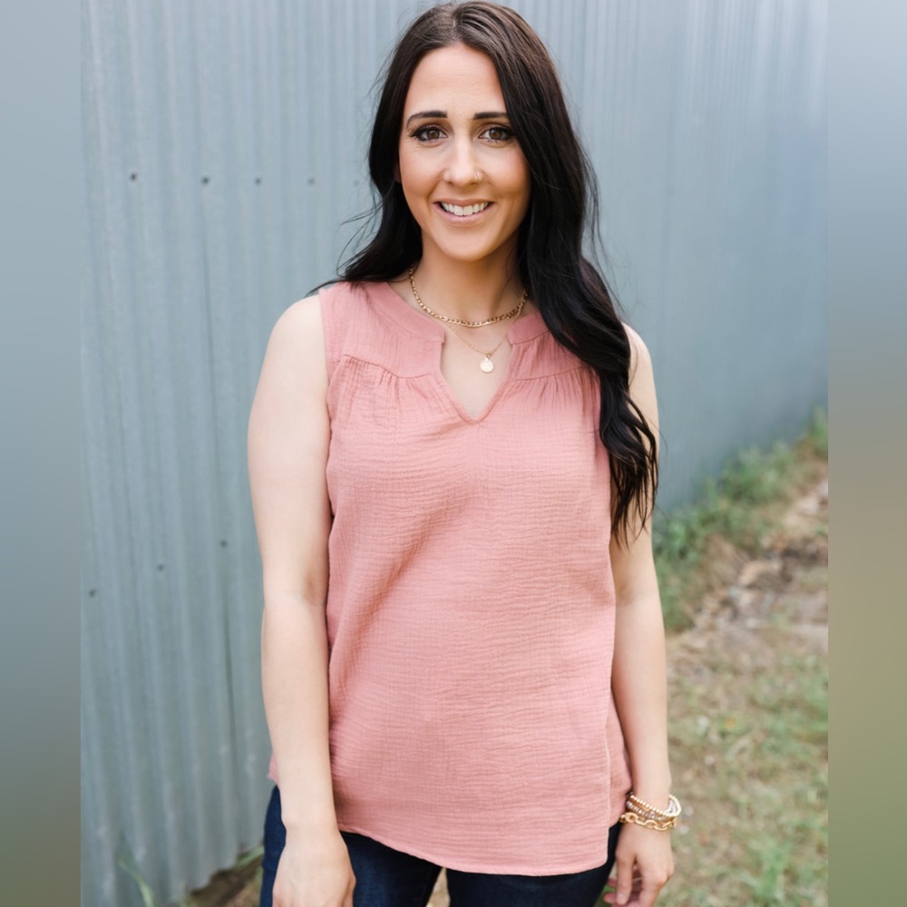 Sleeveless Top-Coral NEW